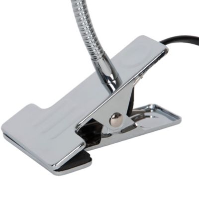 Spot pince LED Intégrée 350 lm 3.5 W blanc chaud GoodHome Maupin chrome l.10 x H.30 x Ø5 cm