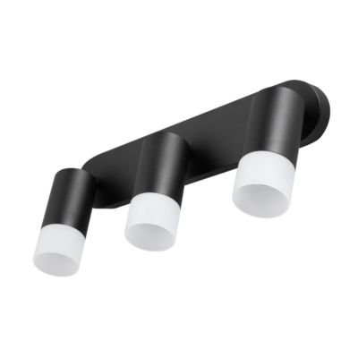 Spot plafond 3 lumières orientables noir GU10 avec diffuseur pour salon chambre cuisine moderne