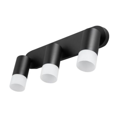 Spot plafond 3 lumières orientables noir GU10 avec diffuseur pour salon chambre cuisine moderne