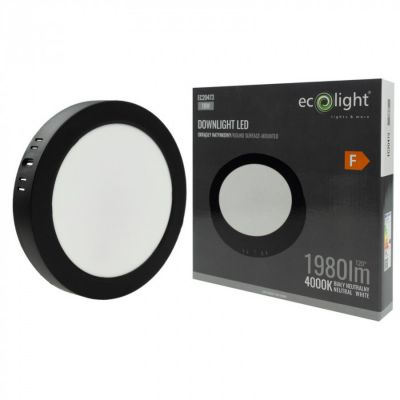 Spot plafond apparent noir 22cm LED 18W 4000K Ecolight | Castorama