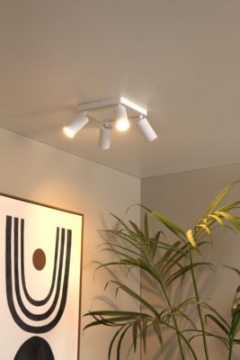 Spot plafond CLUBS en aluminium avec 4xGU10 - Blanc - Lucide