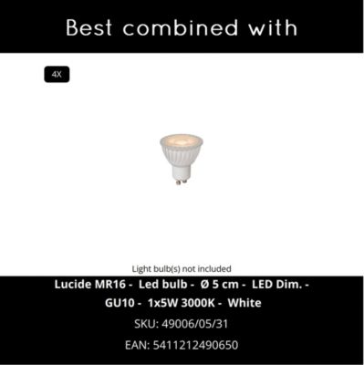 Spot plafond CLUBS en aluminium avec 4xGU10 - Blanc - Lucide