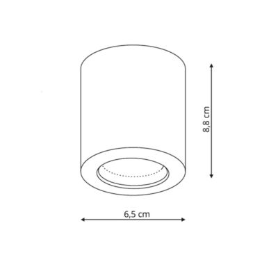 Spot plafond tube noir IP65 étanche GU10 salle de bain extérieur Faro