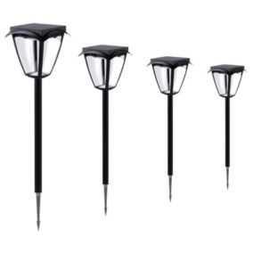 Spot Solaire Connecté à piquer Lanterne RGBW IP54 60cm (Lot de 4) - SILAMP
