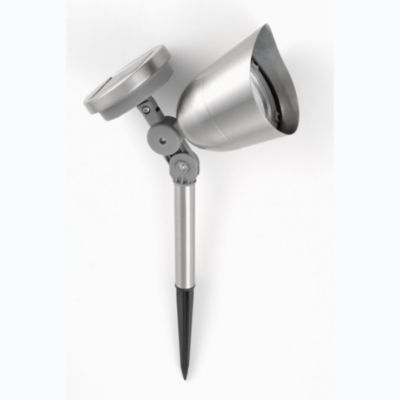 Spot solaire en inox à piquer- Hauteur 32,5cm- 3 LED blanches- 30 Lumens- Eclairage extérieur Jardin