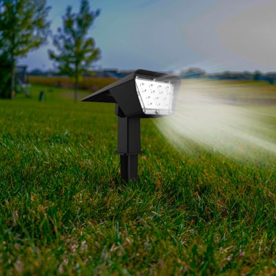 Spot solaires à base LED Curtis Lumisky IP44 250lm blanc froid L.16,4 x l.11,6 x H.31,5 cm noir vendu par 2