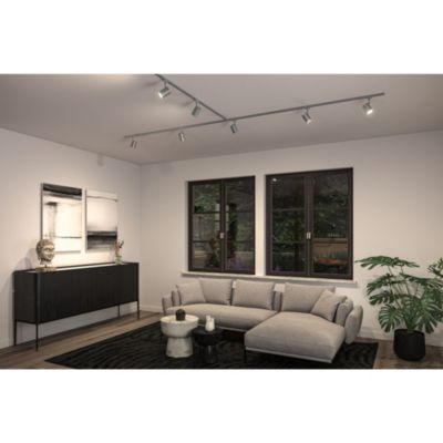 Spot sur rail Luxe gris chromé mat URail IP20 GU10 10W Ø.6,5 x H.16,3cm Paulmann