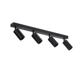 Spotlight Fixture - Quatre Têtes - Culot GX5,3/GU10 - Noir - 720x60x180mm - Aluminium