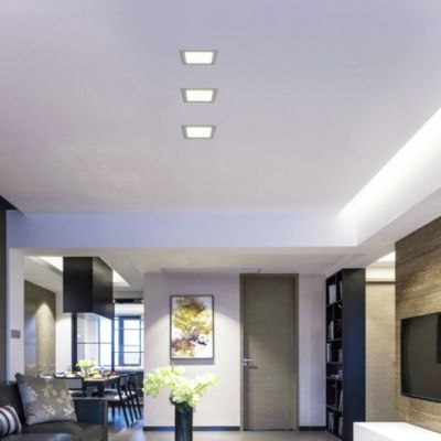 Spots à encastrer Colours carré argent LED intégrée 850 lm
