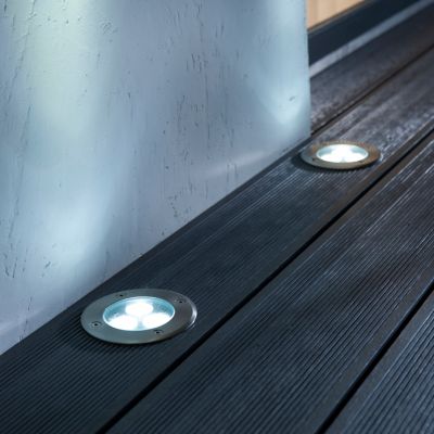 Spots Brockton LED intégrée 350lm IP65 et IP67 GoodHome chrome