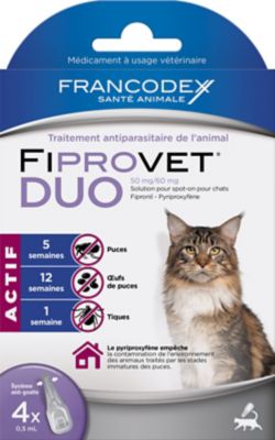 Spray Antiparasitaire Fiprovet Duo Chat Lot De 4 Castorama