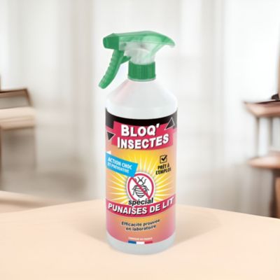 Spray Bloq' insectes spécial punaise de lit action choc et préventive 1L
