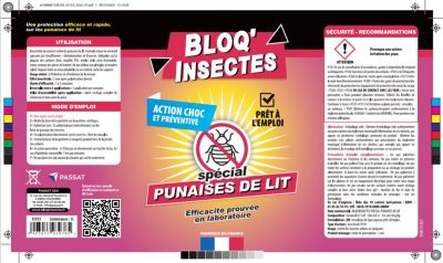 Spray Bloq' insectes spécial punaise de lit action choc et préventive 1L
