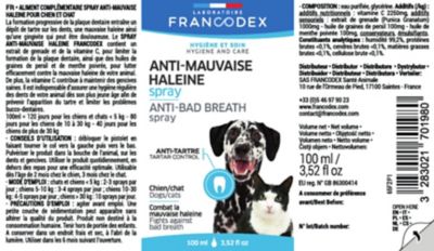 Spray mauvaise haleine 100ml Francodex