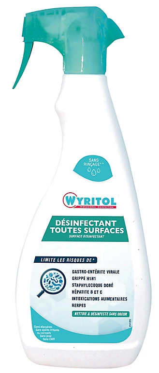 Spray nettoyant désinfectant toutes surfaces Wyritol 750ml