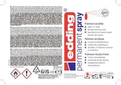 Spray peinture acrylique Edding noir mat 200 ml