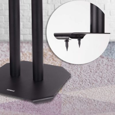 SPS1022-80 Pieds enceintes 80 cm lestables avec du sable Cônes anti vibrations Set de 2 pour hifi stéréo home cinema Duronic