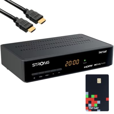 SRT 7410 Décodeur Satellite TNTSAT Astra + Carte TNTSAT + Câble HDMI Offert STRONG