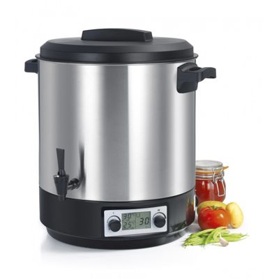 Stérilisateur de bocaux électrique cuve inox avec écran lcd robinet et minuteur 31l 2000w Robby STERI PRO INOX XL LCD