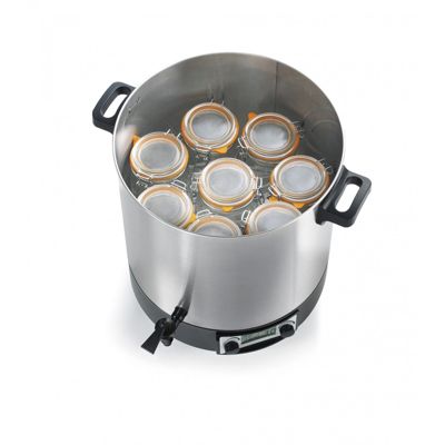 Stérilisateur de bocaux électrique cuve inox avec écran lcd robinet et minuteur 31l 2000w Robby STERI PRO INOX XL LCD