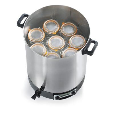 Stérilisateur de bocaux électrique cuve inox avec ecran lcd, robinet et minuteur 45l 2500w Robby STERI PRO INOX 45L LCD