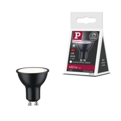 Standard 230 V Réflecteur LED GU10 460lm 7W 4000K gradable Noir mat