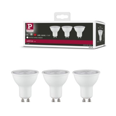 Standard 230 V Réflecteur LED GU10 Kit de 3 3x460lm 3x7W 4000K Blanc dépoli