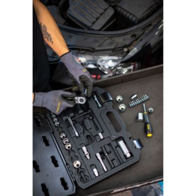 STANLEY Coffret de douilles 3/8" - Jeu de 45 pièces