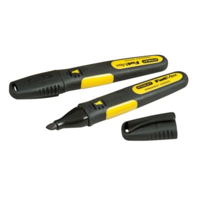 STANLEY Marqueur noir pointe large biseautée, 2 pièces