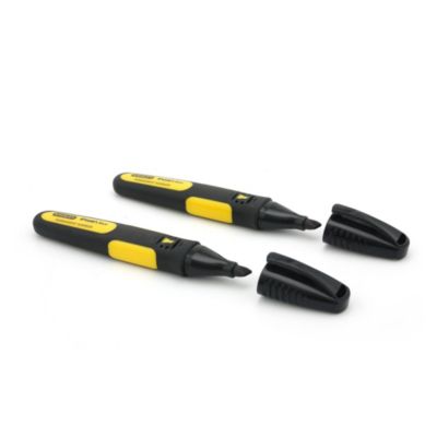 STANLEY Marqueur noir pointe large biseautée, 2 pièces