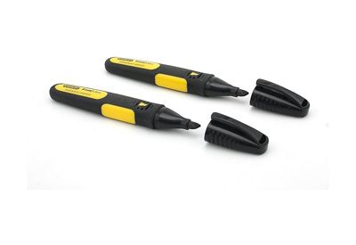 STANLEY Marqueur noir pointe large biseautée, 2 pièces