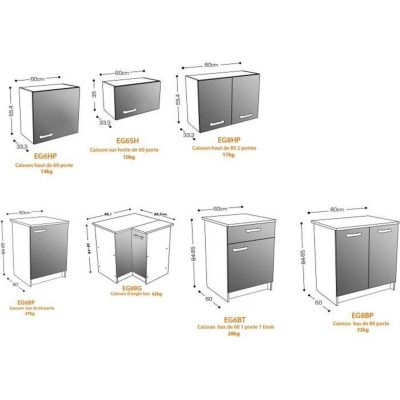 START Cuisine complete d'angle - Mélaminé blanc - Façade polymere blanc brillant - L290 x P150 cm - Plan de travail fourni -