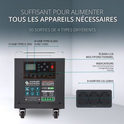 Station d'énergie portable  2500W - Könner  Söhnen KS 2500 PS