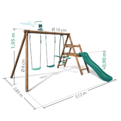 Station de jeu Soulet Figue en bois 3,12 x 2,83 x H. 1,95 m