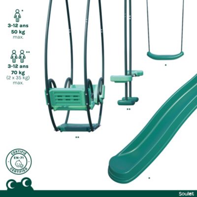 Station de jeu Soulet Nigel en bois 3,24 x 3,54 x H. 2,22 m