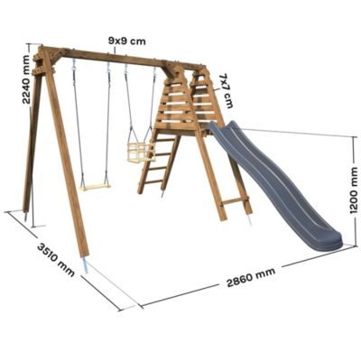 Station de jeu Soulet Prune en bois 2,61 x 3,51 x H. 2,24 m