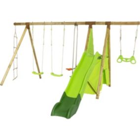 Station de jeux bois 2,30 m Topwood KIBBI - 8 enfants