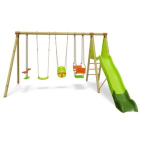 Station de jeux bois 2,30 m Topwood XOLTI - 8 enfants