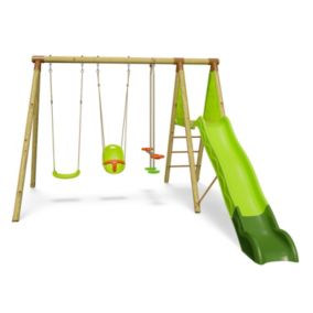 Station de jeux en bois 2,30 m Topwood OLVI - 6 enfants