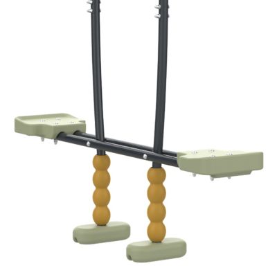 Station de jeux en bois Ceyreste Barbouzet TP Toys 2 balançoires + 1 vis-à-vis + toboggan L.342 x l.342 x H.224 cm