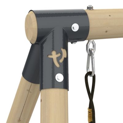 Station de jeux en bois Ceyreste Barbouzet TP Toys 2 balançoires + 1 vis-à-vis + toboggan L.342 x l.342 x H.224 cm