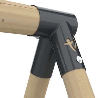 Station de jeux en bois Ceyreste Barbouzet TP Toys 2 balançoires + 1 vis-à-vis + toboggan L.342 x l.342 x H.224 cm