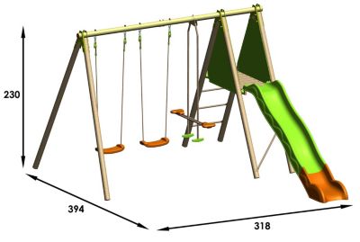 Station de jeux Techwood OPTIMA Trigano 2,30 m avec toboggan