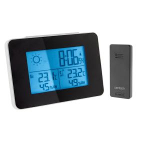 Station météo noir et blanc avec capteur sans fil - Noir