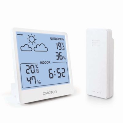 Station météo rétroéclairée avec sonde extérieure sans fil - Avidsen - 107253