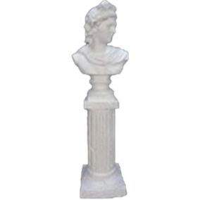 Statue buste blanc en magnésia 19x16x63.5 cm