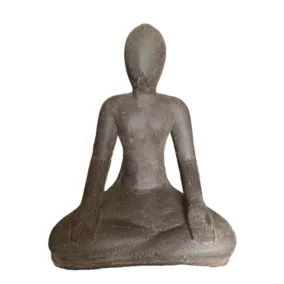 Statue femme yoga main posée l.50 x P.40 x H.63 cm gris