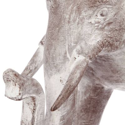 Statue éléphant "Jade" - résine - efffet blanchi H30 cm - Atmosphera