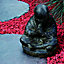 Statue moine assis priant Penez Herman 46383 en pierre reconstituée H.47 cm