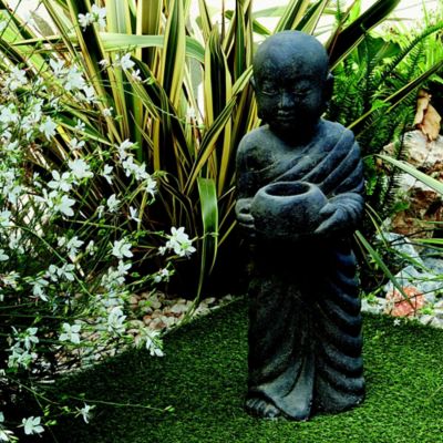 Statue Moine debout avec pot H. 60 cm